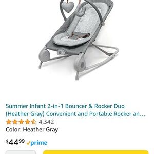 Summer Infant 2-in-1 Bouncer & Rocker Duo - Heather Gray